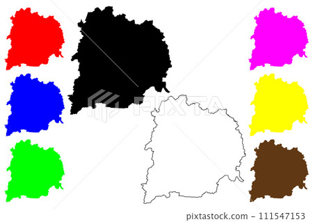 Yichang city (People's Republic of China, PRC) map vector illustration, scribble sketch Ichang Prefecture-level city map 111547153