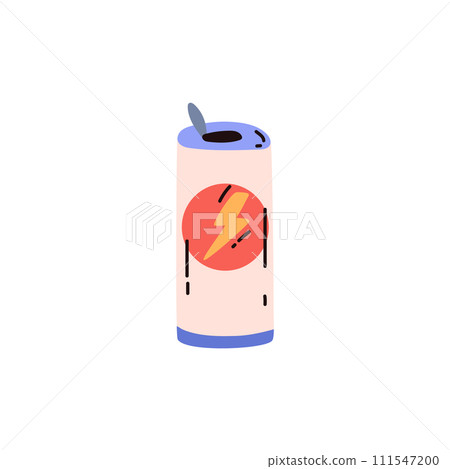 Energy aluminum drink can icon or symbol flat vector illustration isolated. 111547200