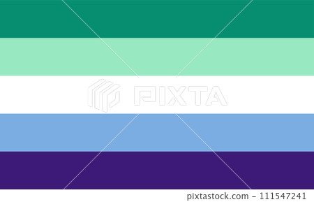 Gay men pride five stripes flag, Sexual identity pride flag of gay and LGBT symbols, Flag gender with shades of white, green and blue colors 111547241
