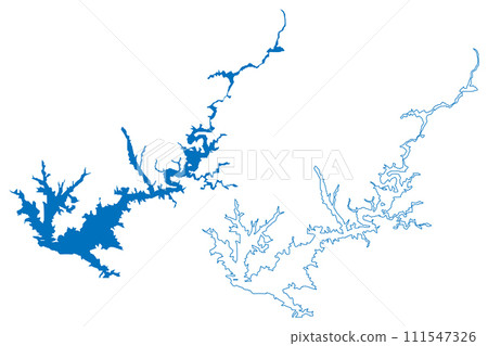 Ataturk Lake (Republic of Turkiye, Turkey) map vector illustration, scribble sketch Reservoir Dam map Ataturk Lake (Republic of Turkiye, Turkey) map vector illustration, scribble sketch Reservoir Dam map 111547326