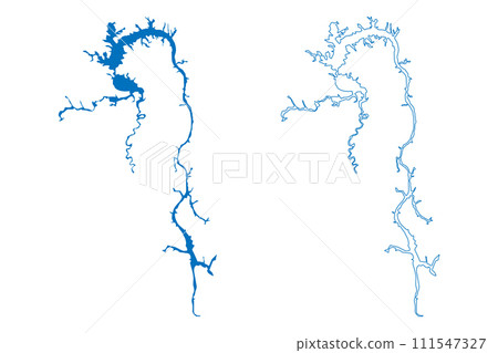 Bratsk Lake (Russia, Russian Federation) map vector illustration, scribble sketch Reservoir Bratsk Dam, Bratskoye vodokhranilishche map Bratsk Lake (Russia, Russian Federation) map vector illustration, scribble sketch Reservoir Bratsk Dam, Bratskoye vodokhranilishche map 111547327