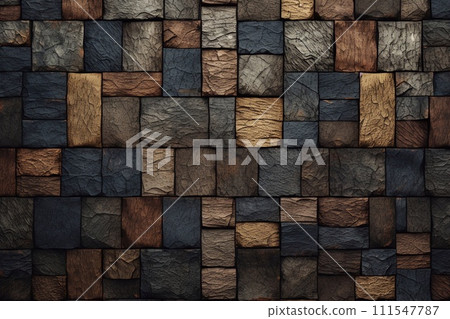 Luxury black golden metal gradient background with distressed brick wall texture. illustration. Luxury black golden metal gradient background with distressed brick wall texture. illustration. 111547787