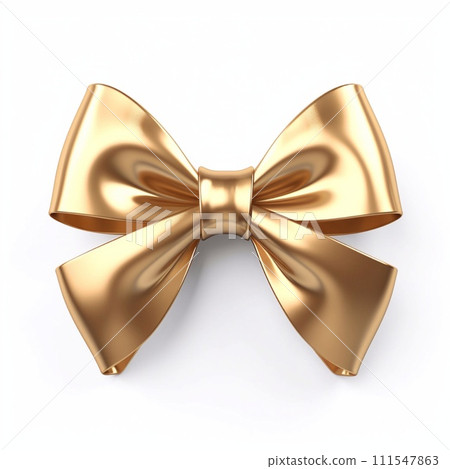 Golden yellow satin Bow Tie for Kids Children Men Man women on white background golden bowl 111547863