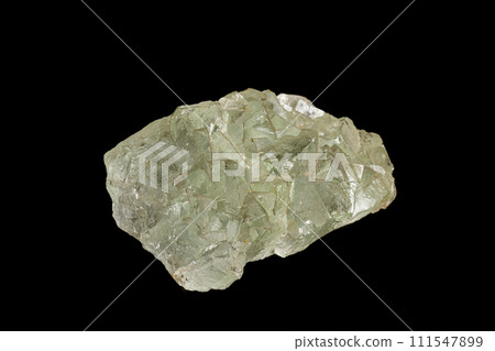 Macro stone mineral Fluorite on a black background 111547899