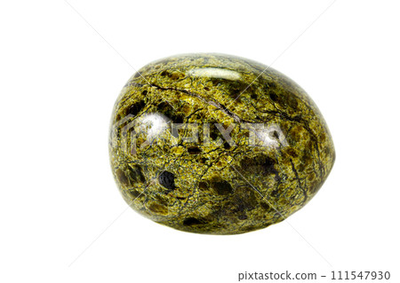 Macro stone Serpentine mineral on white background 111547930