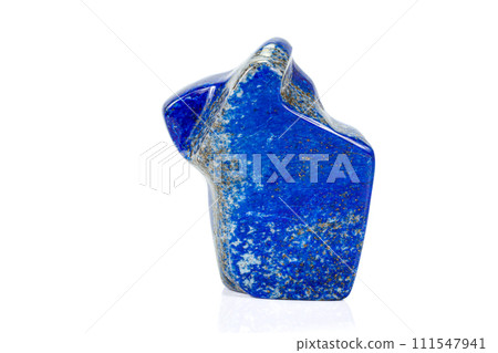Macro of a mineral stone Lazurite on a white background 111547941
