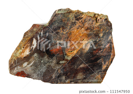 Macro stone Jasper mineral on white background 111547950