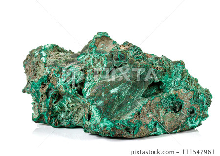 Macro stone Malachite mineral on white background 111547961