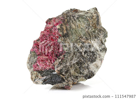 Macro stone Eudialyte mineral on white background 111547987
