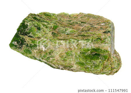 Macro Diopside mineral stone on a white background 111547991