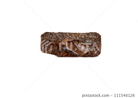 macro mineral stone Staurolite on a white background 111548126