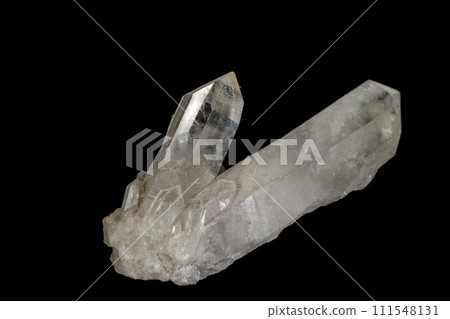 Macro mineral stone rhinestone, rock crystal on a black background 111548131