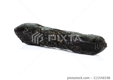Macro stone mineral meteorite tektite on white background 111548196