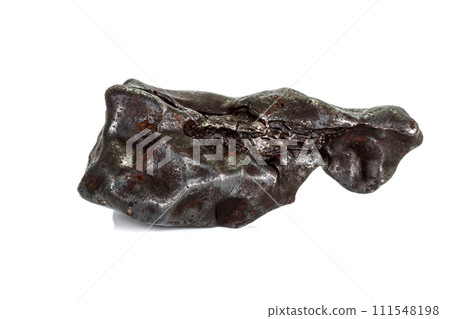 Macro stone mineral meteorite tektite on white background 111548198