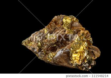 Macro siderite mineral stone on black background Macro siderite mineral stone on black background 111548214