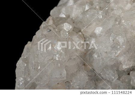 Macro stone Aragonite mineral on a black background 111548224