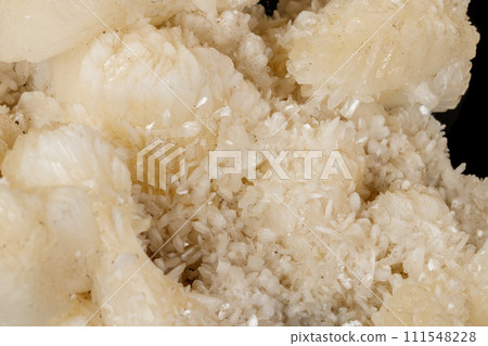 Macro stone albite mineral on white black Macro stone albite mineral on white black 111548228