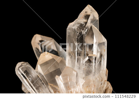 Macro stone mineral rhinestone on black background 111548229