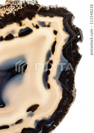 Macro stone Agate mineral on white background 111548238