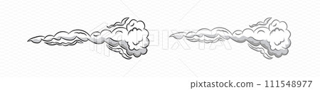 Smoke cartoon vector wind puff . Comic smoke puff 111548977
