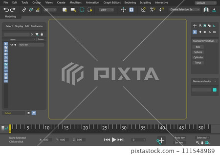 Graphic editor interface background. An editing and drawing toolbar 111548989