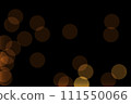 Defocused orange, yellow bokeh, round lamps of varying degrees of blur and transparency on a dark night background. Blank for artwork 111550066