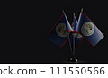 Small national flags of the Belize on a black background 111550566