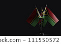 Small national flags of the Vanuatu on a black background 111550572