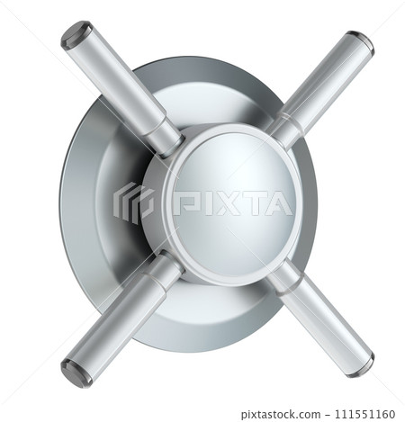 Steel metal handle safe, 3D rendering Steel metal handle safe, 3D rendering 111551160