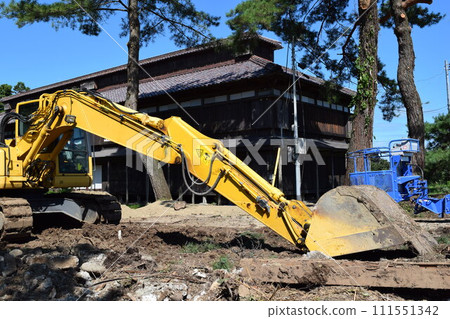 Construction machinery at civil construction site 111551342