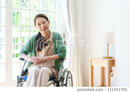 坐輪椅的中年婦女肖像 坐輪椅的中年婦女肖像 111551703