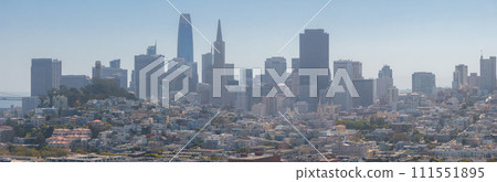 Panoramic aerial view of the San Francisco downtown. 111551895