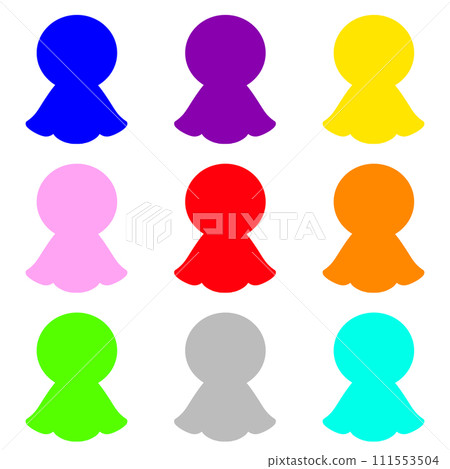 Colorful teru teru bozu pattern set of 9 111553504