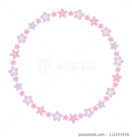Simple cherry blossom circle frame 111553539