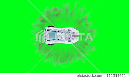 Futuristic flying car, taxi. Green screen isolate. 3d rendering. 111553651