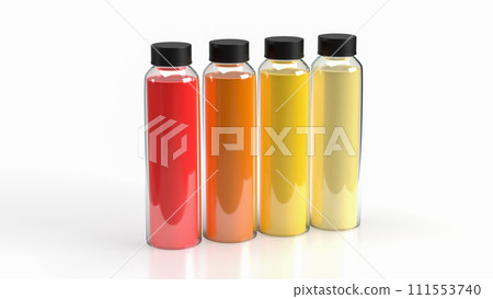 The juice in bottles glass png for drink concept 3d rendering. 111553740