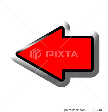 A plump red arrow with a large triangular part 111553813