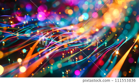 Colorful light trails and blurred background "AI generated image" 111553836