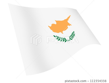 Cyprus waving flag 3d illustration with clipping path 111554338