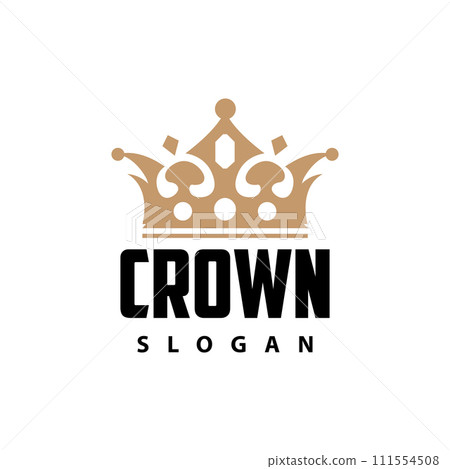 Crown logo design simple beautiful luxury jewelry king and queen princess royal templet illustration 111554508