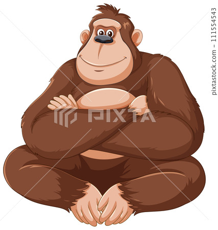 Friendly Gorilla Sitting Peacefully Friendly Gorilla Sitting Peacefully 111554543