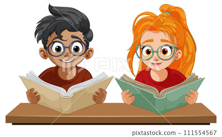Children Enjoying Books Together Children Enjoying Books Together 111554567