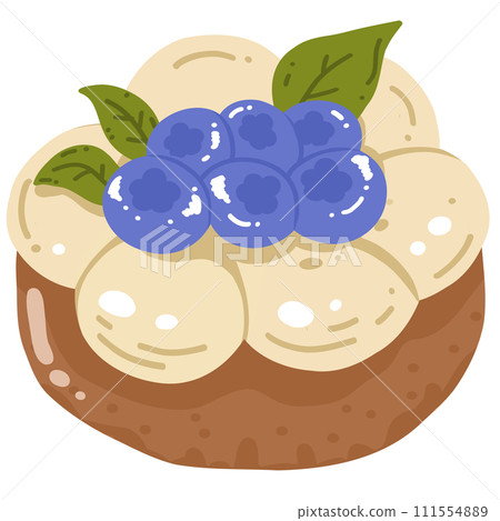 Cake with blueberries illustration Cake with blueberries illustration 111554889