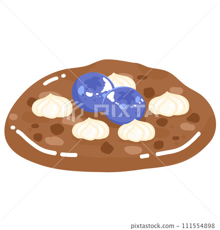 Cookie with blueberries illustration Cookie with blueberries illustration 111554898