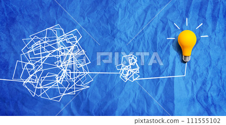Clarifying complex ideas theme with light bulb 111555102