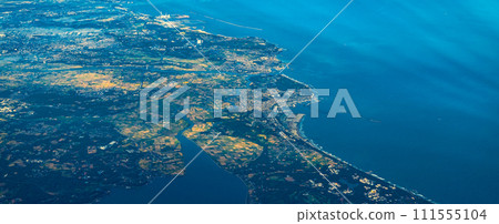 Aerial view of the country side of eastern Japan 111555104