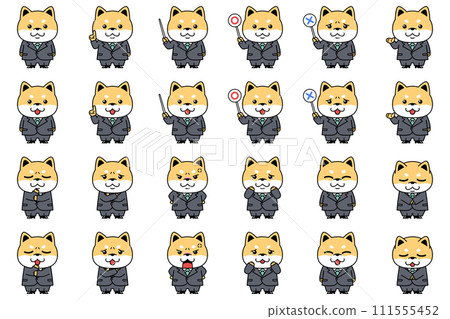 Shiba Inu character set cosplaying as an office worker (suit) 111555452