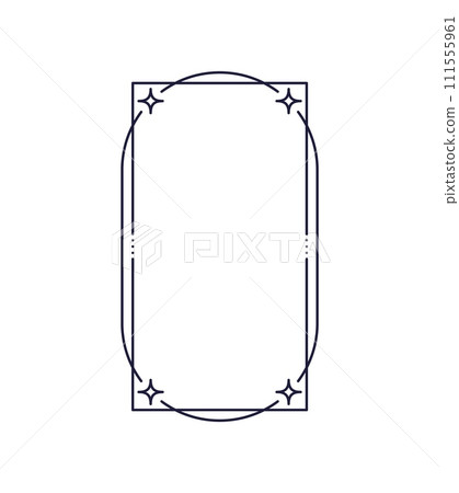 Minimal line rectangle frame with oval, star twinkles and sparkles border. Simple geometric shapes vector frame with modern line art ornament borders, minimalist stars, sparks and points, boho decor Minimal line rectangle frame with oval, star twinkles and sparkles border. Simple geometric shapes vector frame with modern line art ornament borders, minimalist stars, sparks and points, boho decor 111555961