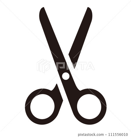 Illustration of black silhouette scissors, scissors icon 111556010