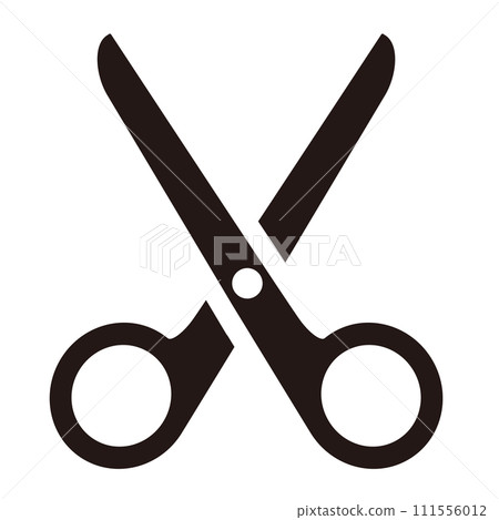 Illustration of black silhouette scissors, scissors icon 111556012
